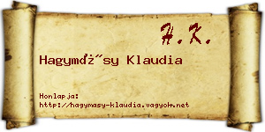 Hagymásy Klaudia névjegykártya
