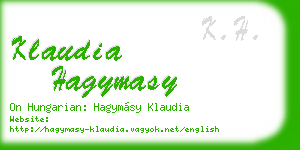 klaudia hagymasy business card